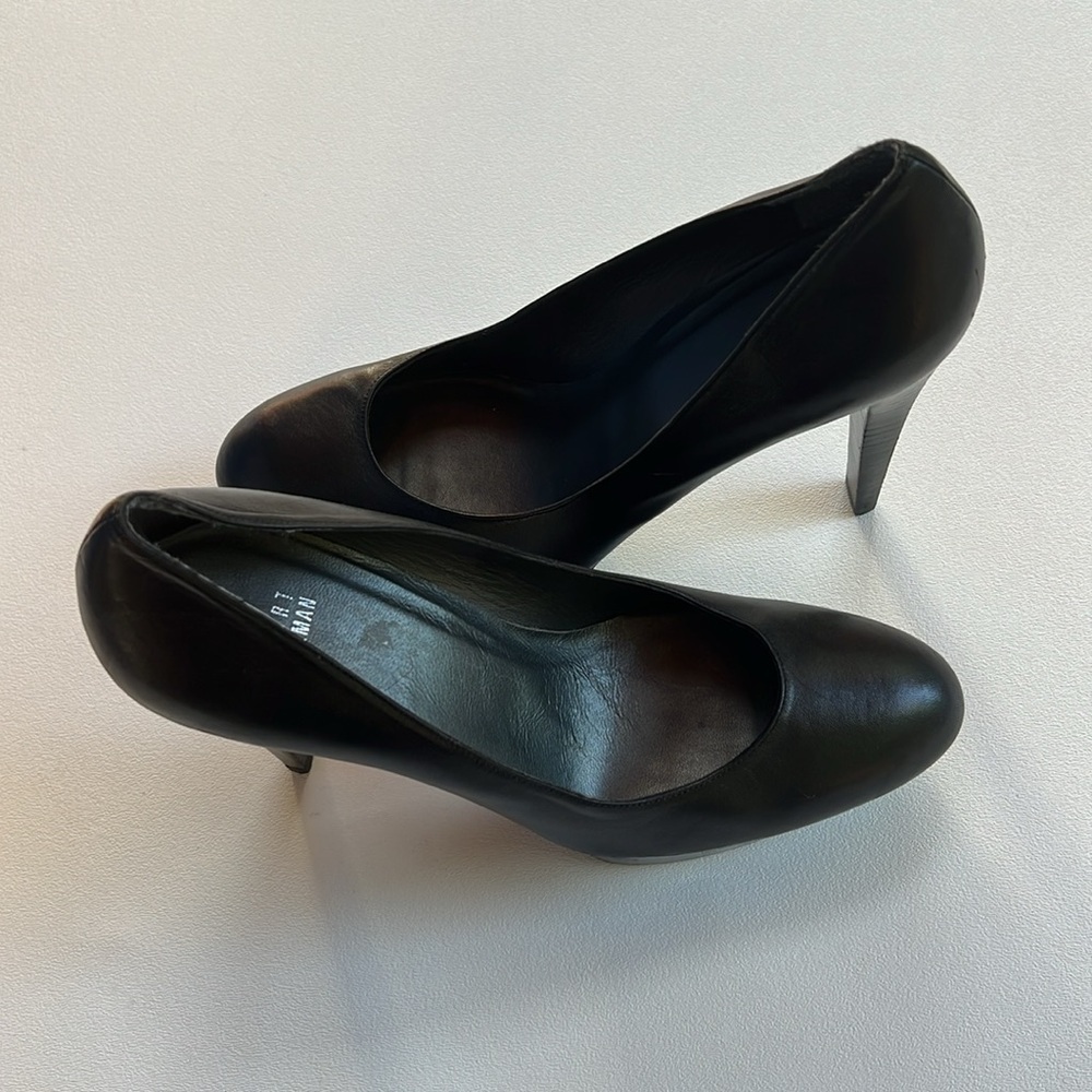 Stuart Weitzman pumps black classic platform‎ timeless  vamp goth essential 10 - Picture 2 of 9